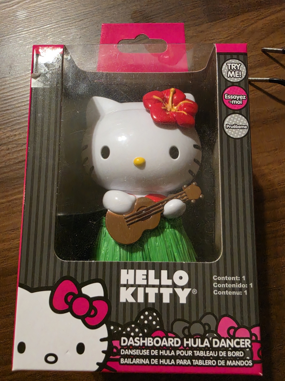 Hello Kitty Pink White Green Dashboard Hula Dancer